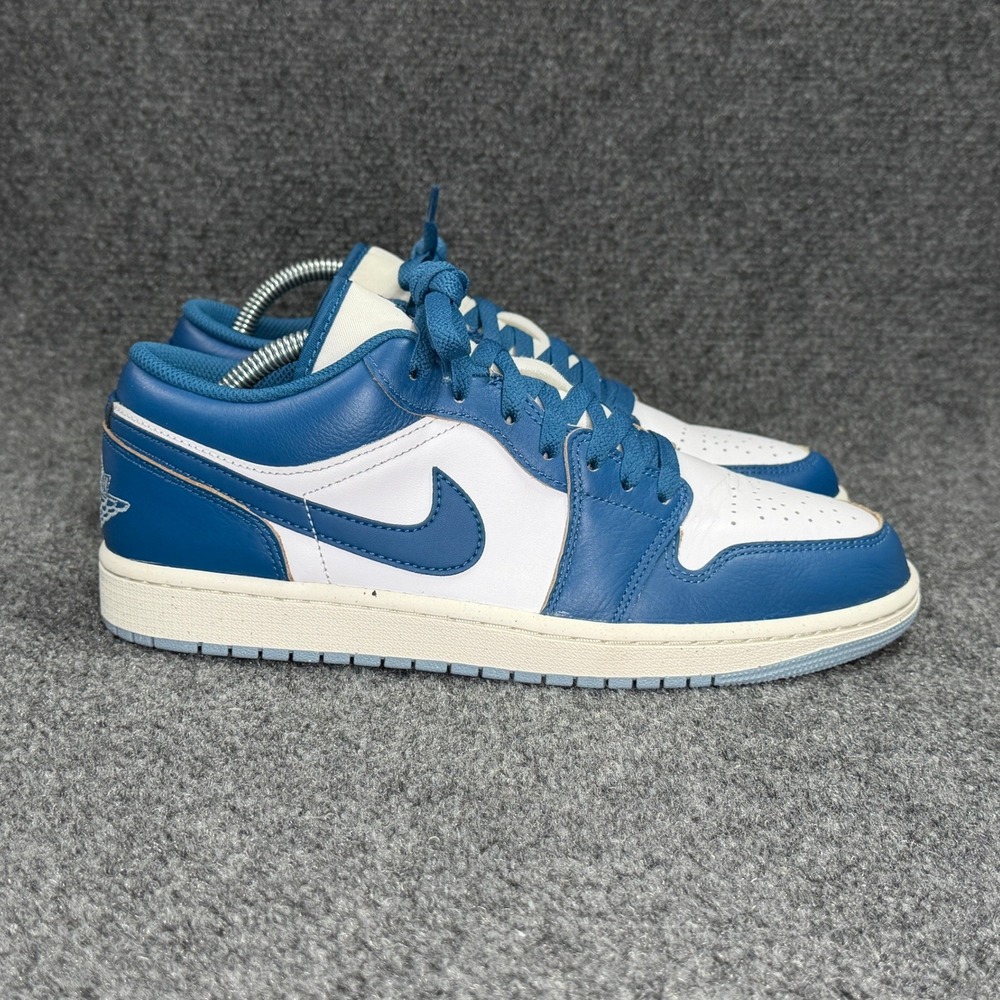 Jordan 1 Low Shoes Men's 9 Industrial Blue White Retro‎ Athletic Sneakers